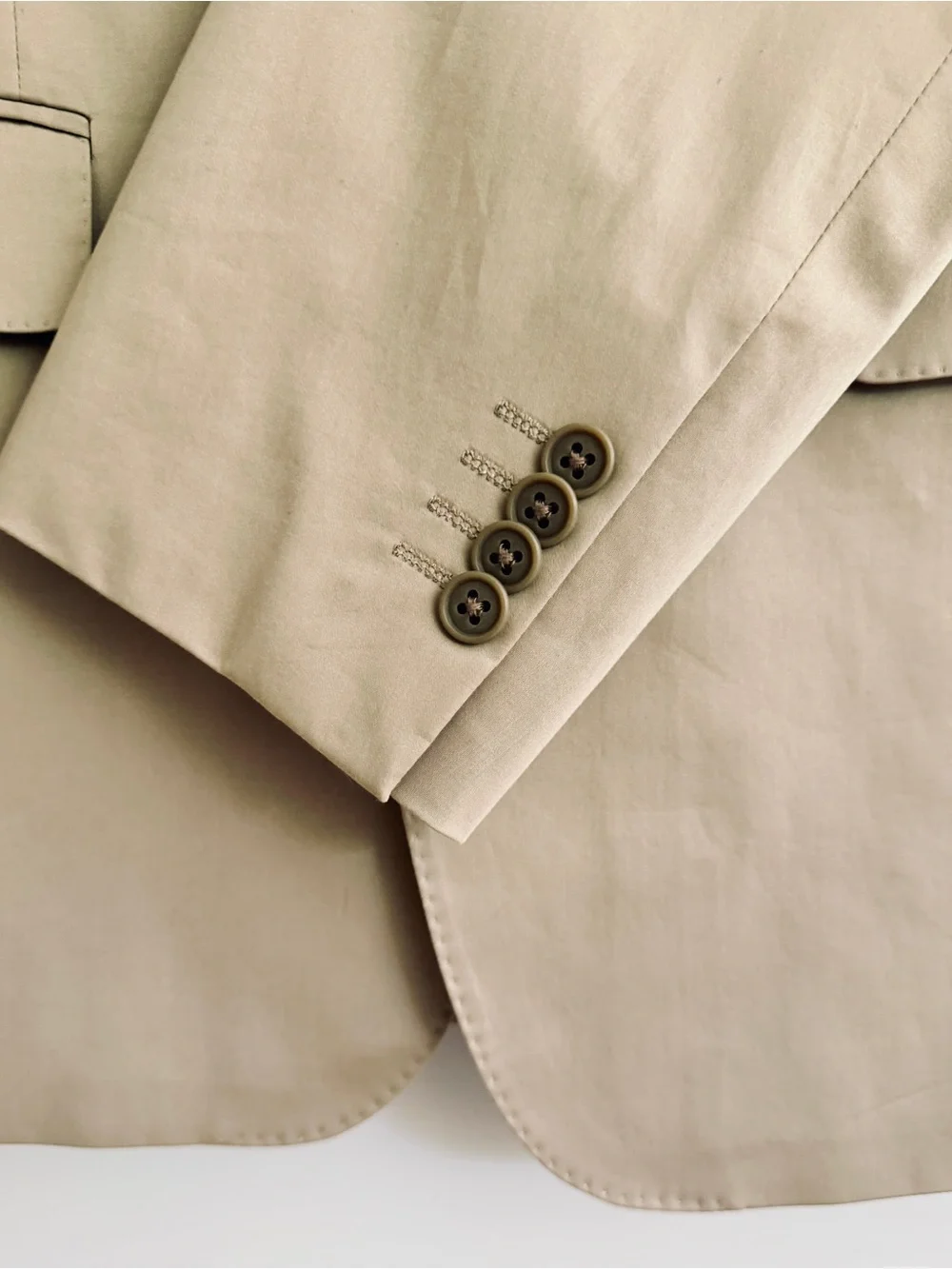 Theory Men's Tailored Khaki Suit - Classic Notch Lapel, Size 42
